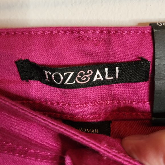 NWT roz & ALI womens Pink Stretch Denim Jeans, Size 20, woman skinny - Picture 5 of 9